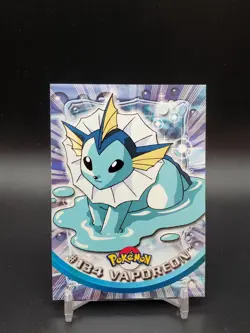 Vaporeon #134 Topps TV Animation Edition Blue Logo MP/LP Pokemon Card - Image 1