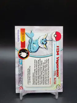 Vaporeon #134 Topps TV Animation Edition Blue Logo MP/LP Pokemon Card - Image 2