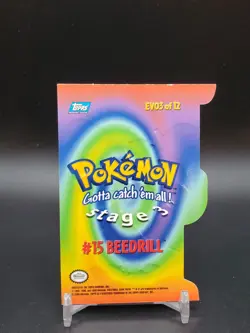 Beedrill #15 Topps TV Animation Die Cut Blue Logo LP Pokemon Card - Image 2