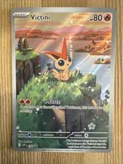 Victini SVP 208 Black Star Promo Illustration Rare NM Pokemon Card - Image 1