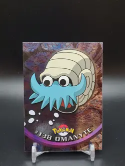 Omanyte #138 Topps TV Animation Edition Silver Foil Blue Logo LP Pokemon Card - Image 1