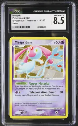 CGC 8.5 Mesprit 2007 Mysterious Treasures 14/123 Holo Pokemon Card psa - Image 1