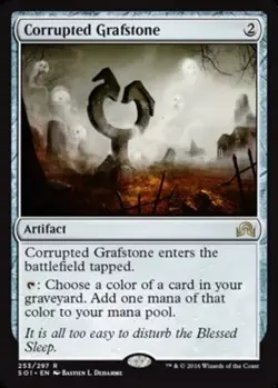 1x Corrupted Grafstone - Foil Light Play, English Shadows Over Innistrad MTG Mag - Image 1
