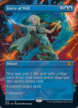 MTG English Borderless Force of Will NM Foil Double Masters - Image 1
