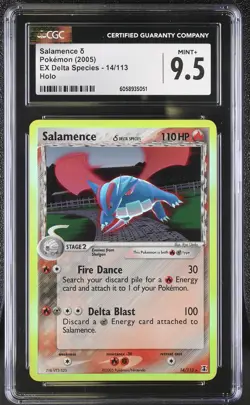 CGC 9.5 MINT+ Salamence 2005 EX Delta Species 14/113 Holo Pokemon Card psa - Image 1
