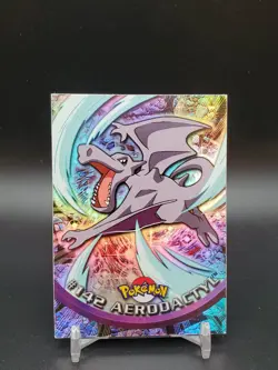 Aerodactyl #142 Topps TV Animation Edition Rainbow Foil Blue Logo LP Pokemon Car - Image 1