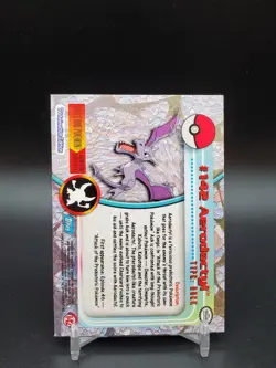 Aerodactyl #142 Topps TV Animation Edition Rainbow Foil Blue Logo LP Pokemon Car - Image 2