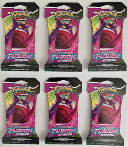 Pokemon TCG Sword & Shield Fusion Strike Sleeved Booster Pack Lot of 6 820650809170 - Image 1
