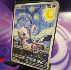 Pokemon Mew Starry Night Van Gogh Beautiful Moon ACG Star Trading Card NM FS - Image 2
