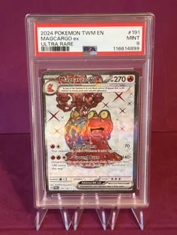 Pokemon TCG Magcargo EX Twilight Masquerade Holo Card 191/167 Mint PSA 9 - Image 1