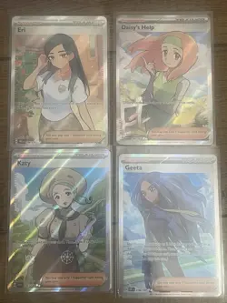 Pokemon Trainer/Supporter Full Art 4 Card Lot DAISY’S HELP, KATY, GEETA, ERI - Image 1