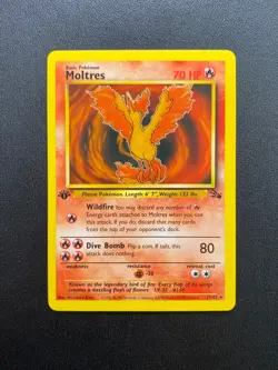 Pokemon Card Moltres Fossil 1st Edition Rare 27/62 Near Mint Condition - Image 1