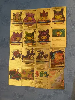Pokemon Cards Lot Holo Foil Rares Commons GOLD FOIL LOT 16 Fan Art - Image 1