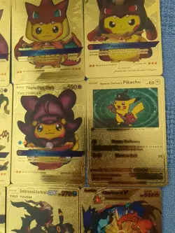 Pokemon Cards Lot Holo Foil Rares Commons GOLD FOIL LOT 16 Fan Art - Image 4