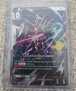 Justice Gundam - GD01-066 - LR+ Alt Art - Newtype Rising - Gundam Card Game TCG - Image 1