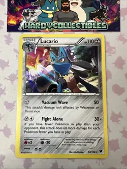 Lucario 63/124 Near Mint/LP Holo Rare Pokemon Card XY Fates Collide - Image 1