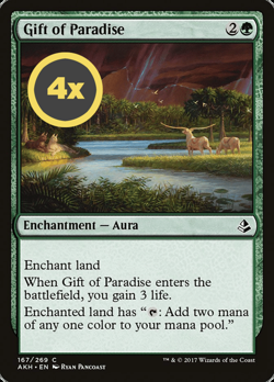 MTG Playset (4x) Gift of Paradise ** Amonkhet ** English (NM) - Image 1