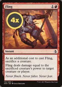 MTG Playset (4x) Fling ** Amonkhet ** English (NM) - Image 1