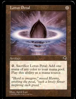 MTG Lotus Petal- Heavy Play HP Tempest Artifact Regular Vintage Old School Magic - Image 1