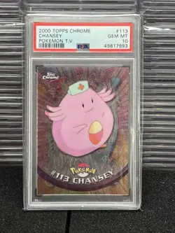 PSA 10 Chansey Topps Chrome Pokemon T.V. 2000 Pokemon Card #113 LOW POP - Image 1