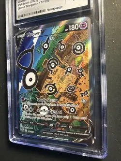 2022 Pokemon Silver Tempest Unown V Alternate Full Art 177/195 CGC 10 Gem Mint - Image 4