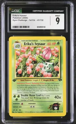 CGC 9 MINT Erika's Ivysaur Gym Challenge 1st Edition 41/132 Pokemon Card psa - Image 1