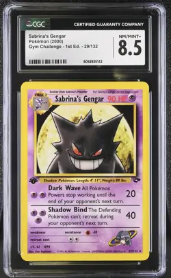 CGC 8.5 Sabrina's Gengar Gym Challenge 1st Edition 29/132 Pokemon Card - Image 1