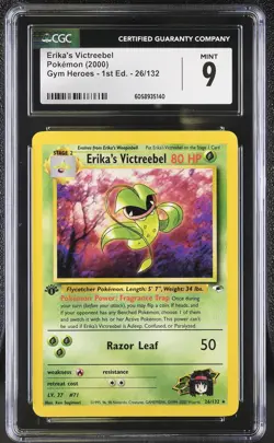 CGC 9 MINT Erika's Victreebel Gym Heroes 1st Edition 26/132 Pokemon Card psa - Image 1