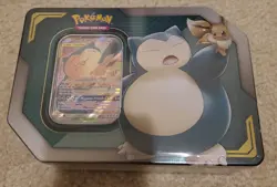 POKEMON TCG Tag Team Sealed Tin Eevee & Snorlax GX-4 Booster Packs, GX Foil Card - Image 1