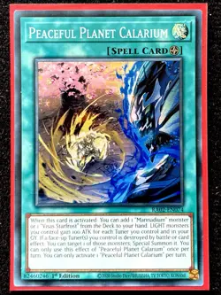 Peaceful Planet Calarium Super Rare 1st Edition Mint Card [RA02-EN074] - Image 1