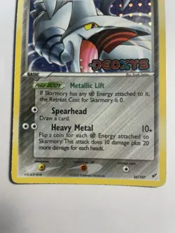 Pokemon TCG English Card ex Deoxys Skarmory 26/107 Reverse Holo LP - Image 3