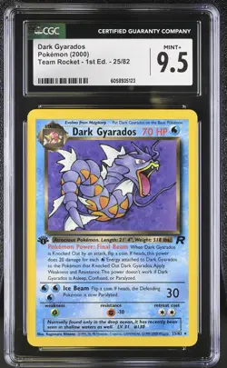 CGC 9.5 MINT+ Dark Gyarados Team Rocket 1st Edition 25/82 Pokemon Card psa - Image 1