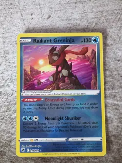 Pokemon TCG Radiant Greninja Holo Card Astral Radiance 046/189 NM - Image 1