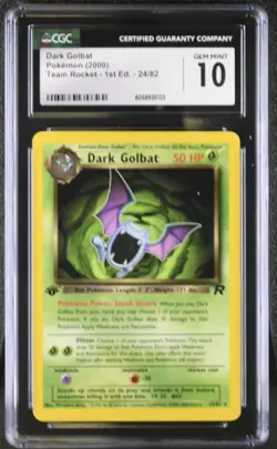 CGC 10 GEM MINT Dark Golbat Team Rocket 1st Edition 24/82 Pokemon Card psa - Image 1