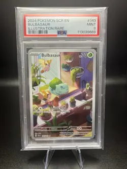 PSA 9 Bulbasaur 143/142 Stellar Crown IR Full Art Holo Pokemon Card - Image 1