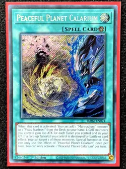 Peaceful Planet Calarium Secret Rare 1st Edition Mint Card [RA02-EN074] - Image 1