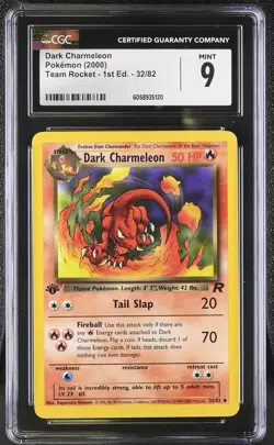 CGC 9 MINT Dark Charmeleon Team Rocket 1st Edition 32/82 Pokemon Card - Image 1