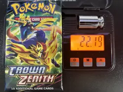 Pokemon Crown Zenith Booster Pack Sealed 22.19g 3.75mm - Image 1
