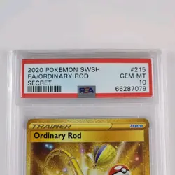 Pokemon ORDINARY ROD Trainer Full Art Gold #215 Sword & Shield PSA 10 Gem Mint - Image 2
