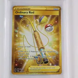 Pokemon ORDINARY ROD Trainer Full Art Gold #215 Sword & Shield PSA 10 Gem Mint - Image 3