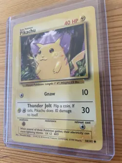 Pokemon TCG Pikachu Yellow Cheeks 58/102 Base Set Rare NM Near Mint - Image 3
