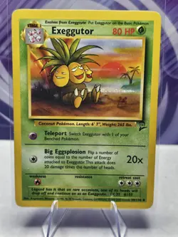 Pokemon Exeggutor 39/130 Non Holo Base Set 2 LP - Image 1