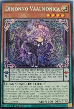 Yugioh Valiant Smashers Dimonno Vaalmonica VASM Collectors Rare 1st Edition MINT - Image 1