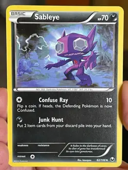 POKEMON SABLEYE #62/108 UNCOMMON DARK EXPLORERS LP CARD - Image 1