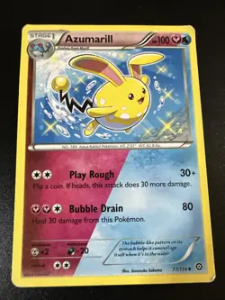Pokemon TCG Azumarill XY Steam Siege 77/114 Regular Uncommon Card - Image 1