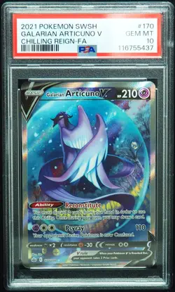 Galarian Articuno V 170/198 PSA 10 Chilling Reign Pokemon Card, New Cert! - Image 1