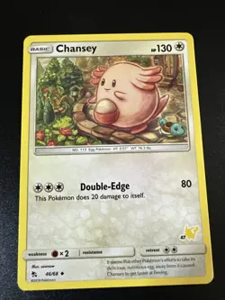 Chansey 46/68 Hidden Fates Pikachu Stamped #47 Pokemon TCG Card LP - Image 1