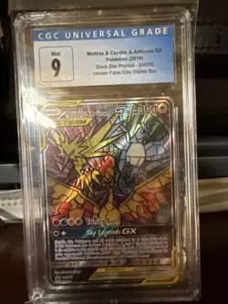 CGC 9 Moltres & Zapdos & Articuno GX Black Star Promo SM210 Pokemon Card - Image 1