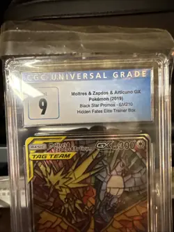 CGC 9 Moltres & Zapdos & Articuno GX Black Star Promo SM210 Pokemon Card - Image 2
