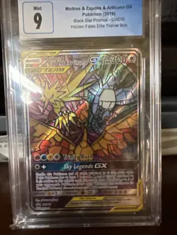 CGC 9 Moltres & Zapdos & Articuno GX Black Star Promo SM210 Pokemon Card - Image 3